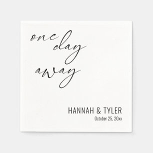 Elegant "One Day Away" Rehearsal Dinner Napkins