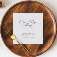 Elegant One Day Away Rehearsal Dinner Personalized Napkins