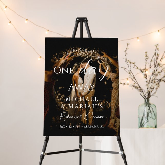 Elegant One Day Away Rehearsal Dinner Photo  Foam Board (In Situ (Stand))