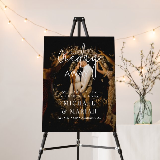 Elegant One Day Away Rehearsal Dinner Photo  Foam Board (In Situ (Stand))