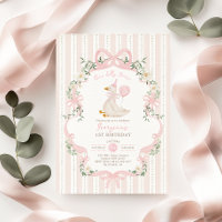 Elegant One Silly Goose Pink Bow Girl 1st Birthday