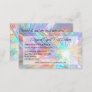 Elegant Opal Holographic Crystal Pedicure Salon Business Card