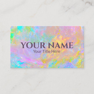Elegant Opal Iridescent Beauty Salon Business Card