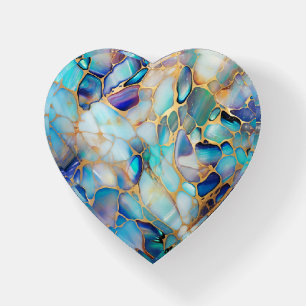 Elegant Opal Prism Gemstone Inspired Pattern Paperweight