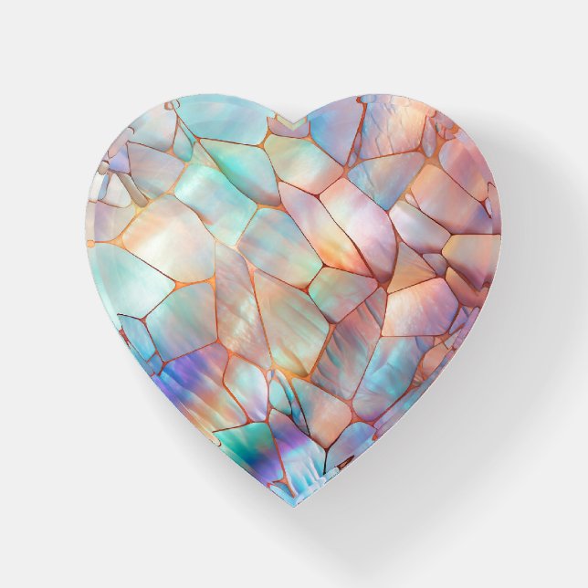 Elegant Opal Prism Gemstone Inspired Pattern Paperweight (Front)
