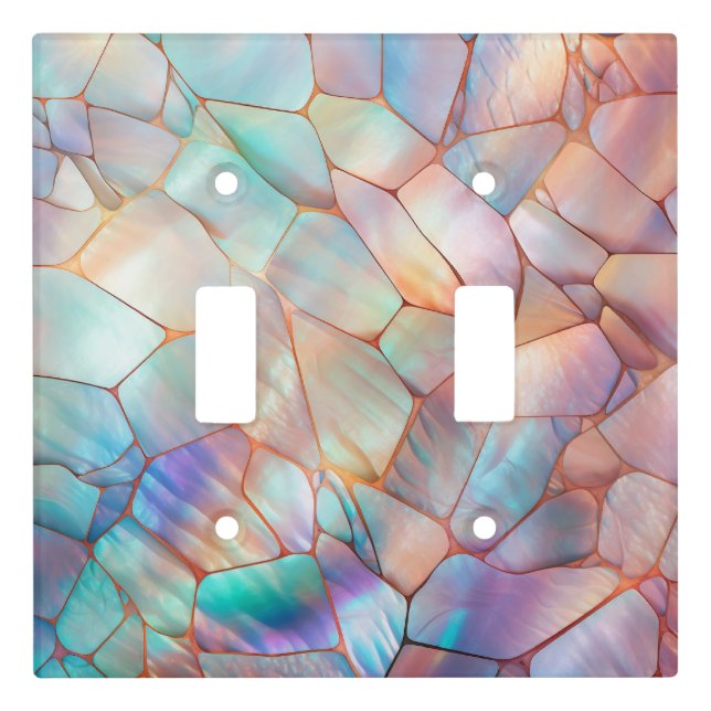 Elegant Opal Prism Gemstone Stain Glass Look Light Switch Cover (Front)