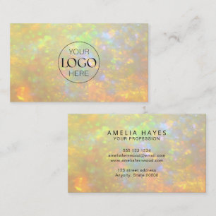 Elegant Opal Stone Texture Custom Logo Business Card