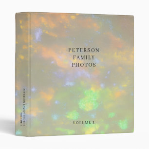 Elegant Opal Stone Texture Family Photo Album 3 Ring Binder