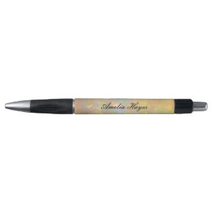 Elegant Opal Stone Texture Modern Script Custom Pen
