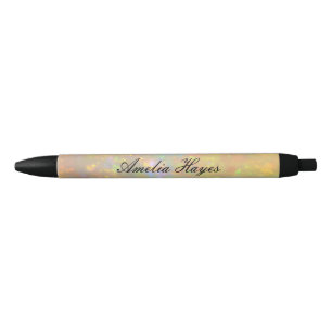 Elegant Opal Stone Texture Modern Script Custom Pen