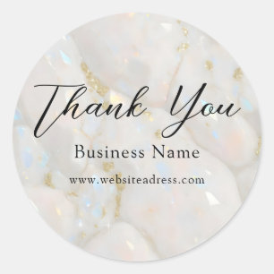 Elegant Opal Stone Thank You Classic Round Sticker