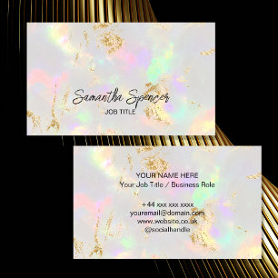 Elegant Opal Stone with Gold Fleck Business Card