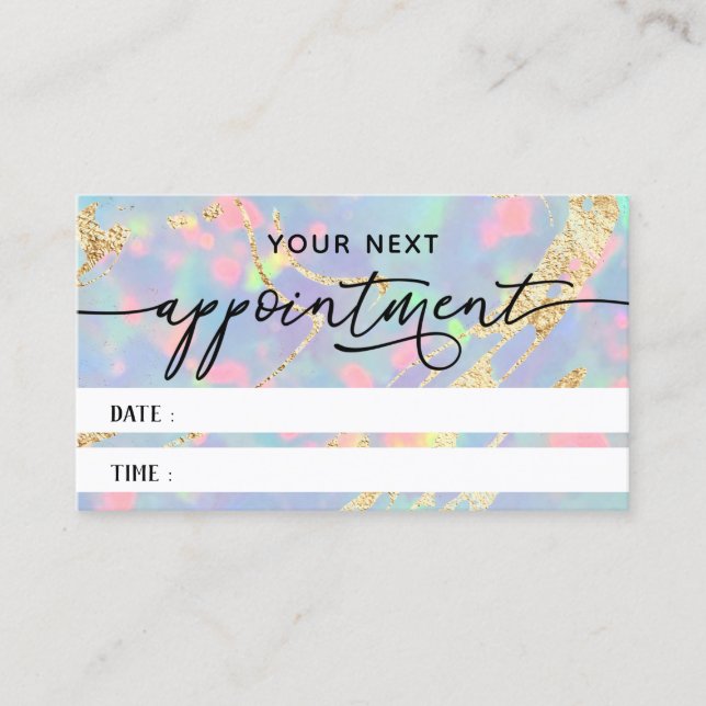 elegant opal texture appointment card (Front)