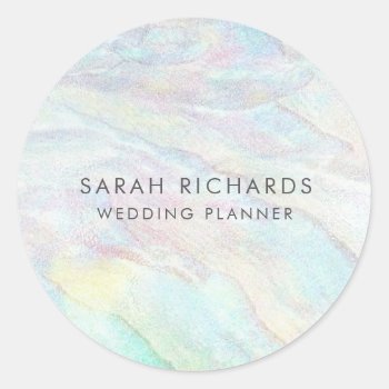 Elegant Opal Wedding Planner Simple Classic Round Sticker by whimsydesigns at Zazzle
