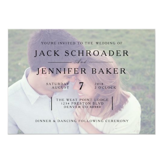 Elegant Opaque Photo Overlay Wedding Invite | Zazzle.com