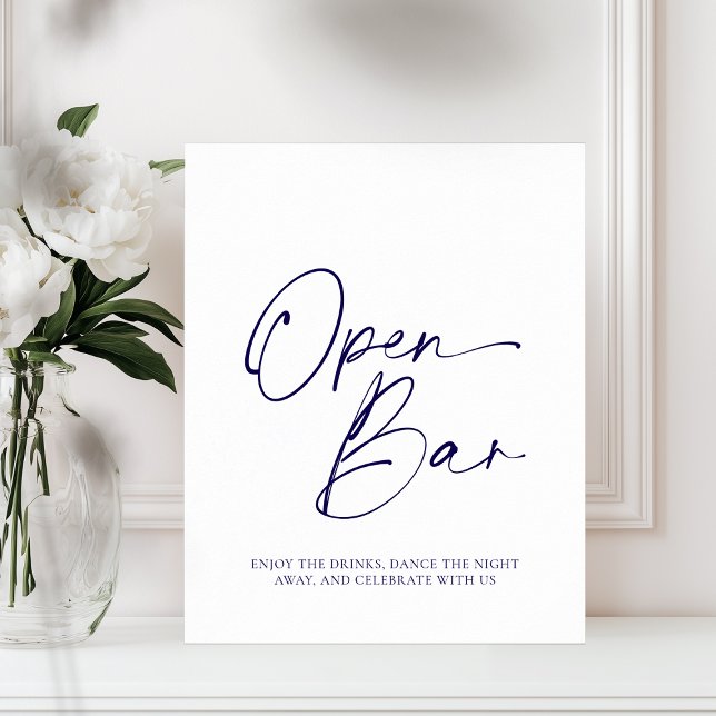 Elegant "Open Bar" Paper Poster with Calligraphy (Creator Uploaded)