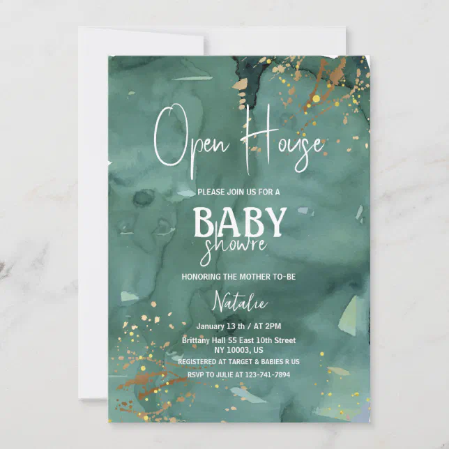 elegant open house baby shower invitation Zazzle