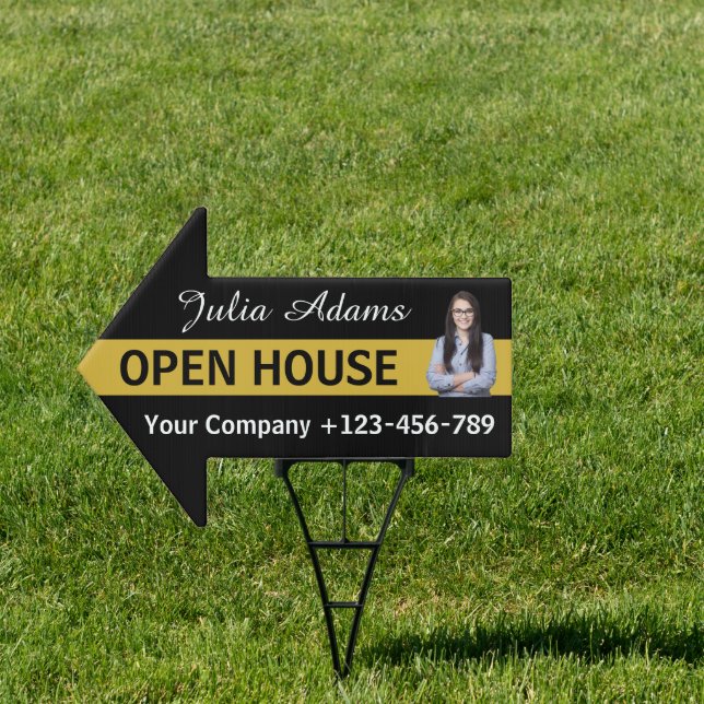 Elegant Open House Business Photo Real Estate  Sign (Insitu)