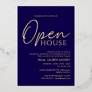 Elegant Open House Foil Invitation