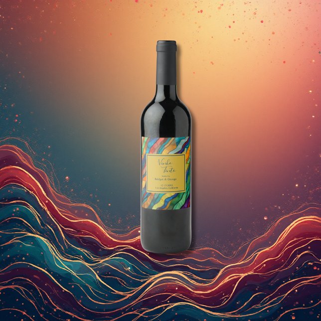 Elegant Opulent African destination wedding Wine Label (Creator Uploaded)