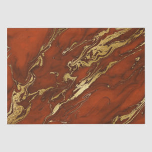 Elegant Orange and Gold Autumn Fall Marble Stone Tissue Paper