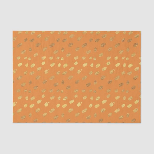 Elegant Orange and Gold Tissue Paper (Front)