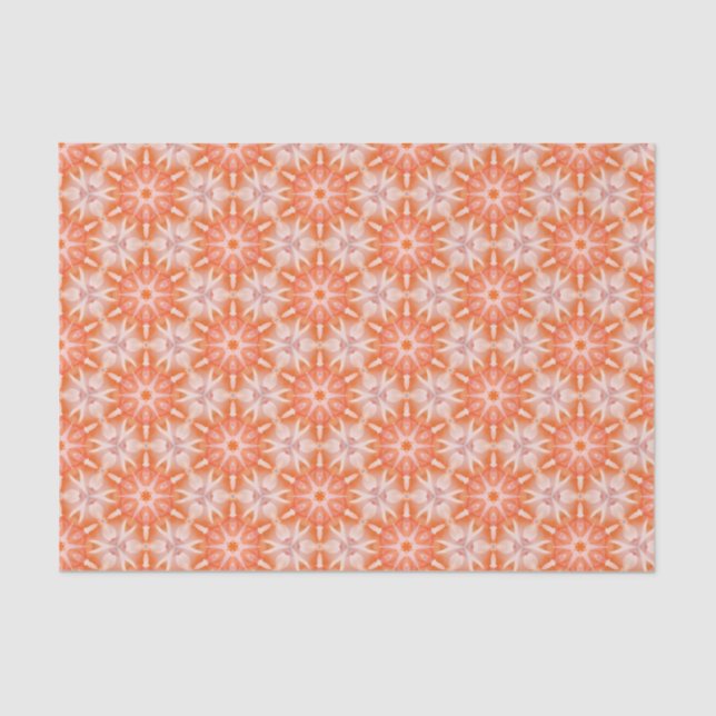 Elegant Orange and Pink Modern Geometric Pattern  Tissue Paper (Front)