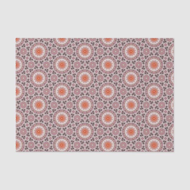 Elegant Orange and Pink Modern Geometric Pattern  Tissue Paper (Front)