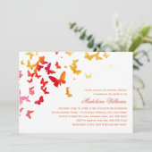 Elegant Orange and Red Butterflies Bridal Shower Invitation (Standing Front)