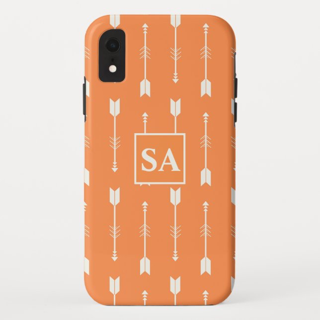 Elegant Orange and white Arrows Case-Mate iPhone Case (Back)