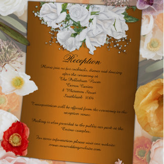 Elegant Orange and White Floral Wedding Reception