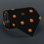 Elegant Orange Basketball Monogram Initials Black Neck Tie<br><div class="desc">Dribble into style with our Basketball Pattern Tie – a slam dunk choice for basketball fans and sports enthusiasts. This tie isn't just an accessory; it's a visual celebration of the fast-paced and dynamic world of basketball. The meticulously crafted basketball pattern design adds a touch of athletic flair to your...</div>