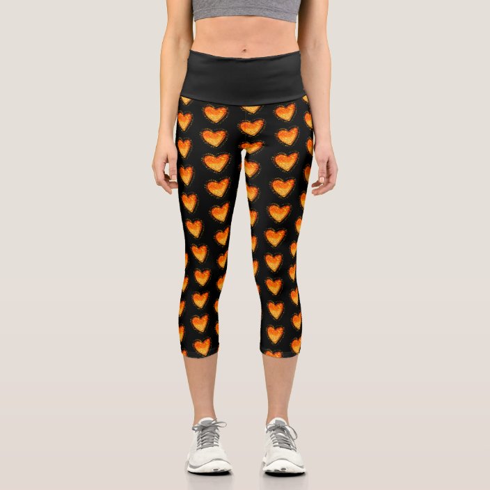 orange capri leggings