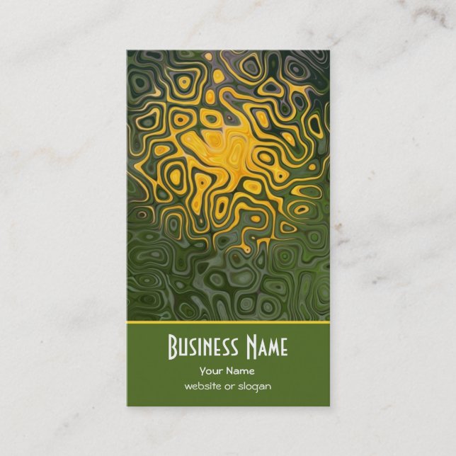 Elegant Orange, Black, Khaki Business Card (Front)