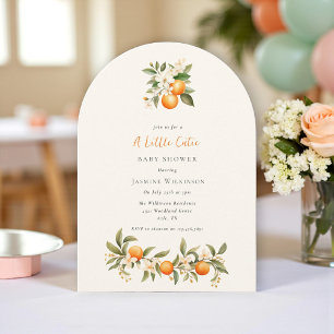 Elegant Orange Blossom Baby Shower Arch Design Invitation