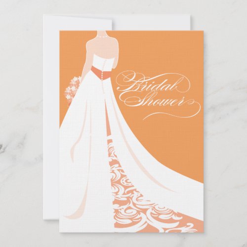 Elegant Orange Bridal Shower Invitation