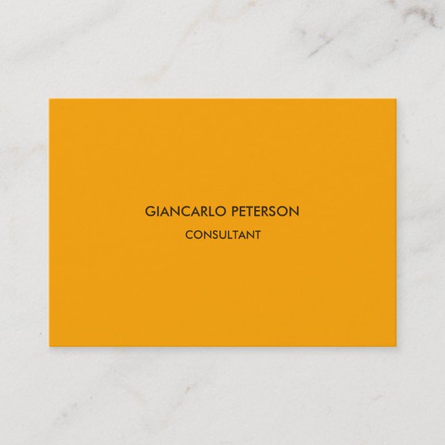 Elegant Orange Brown Minimalist Professional Business Card (Front)