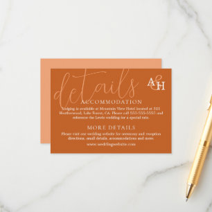 Elegant Orange Calligraphy Wedding RSVP Card