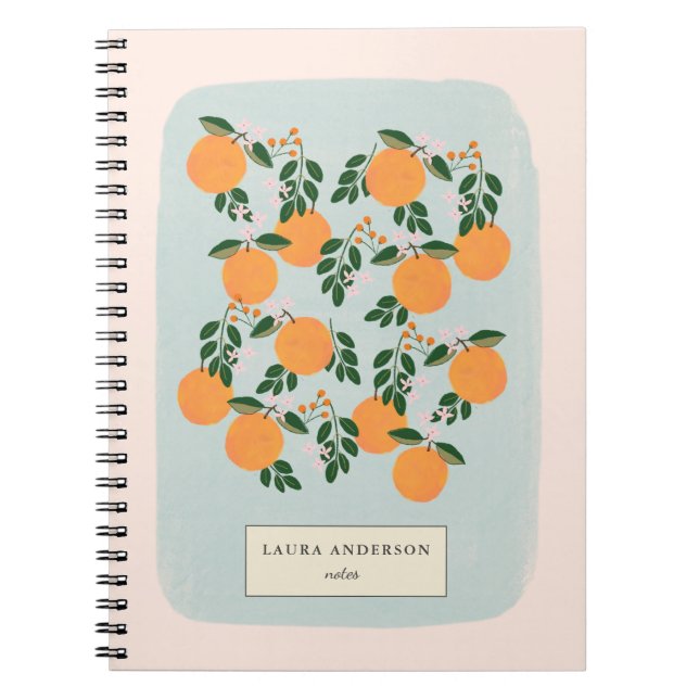 Elegant Orange Citrus Personalized Notebook (Front)