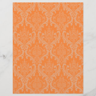 Elegant Orange Damask Pattern Scrapbook