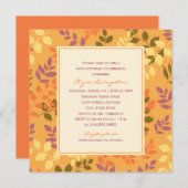 Elegant Orange Fall Leaves Birthday Celebration Invitation (Front/Back)