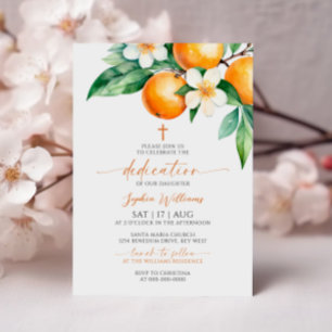 Elegant Orange Floral Dedication Invitation