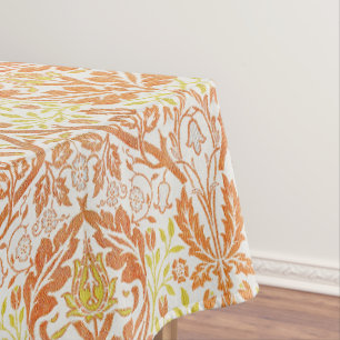 Elegant Orange Floral Pattern Tablecloth