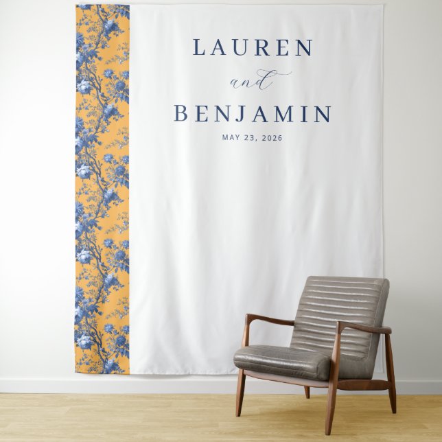 Elegant Orange Floral Tapestry (In Situ)