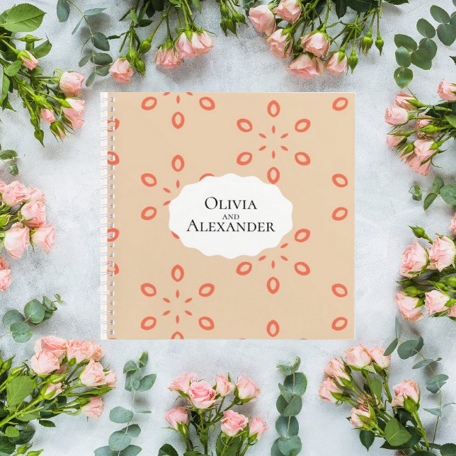 Elegant Orange Floral Wedding Guest Book (Creator Uploaded)