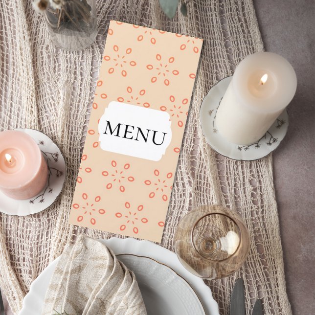 Elegant Orange Floral Wedding Menu Card (Creator Uploaded)