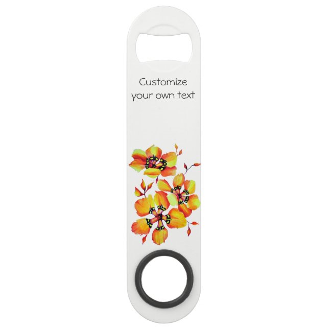 Elegant Orange Flowers - Customize your Own Speed Bottle Opener (Back)