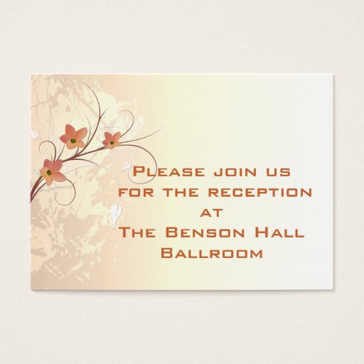 Customizable elegant orange flowers swirl design business card templates