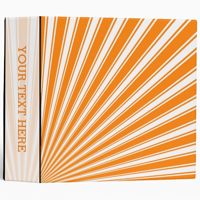 Elegant Orange Funky Sun Rays Background 3 Ring Binder (Front/Spine)
