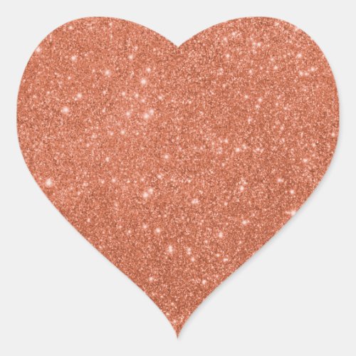 Elegant Orange Glitter Heart Sticker
